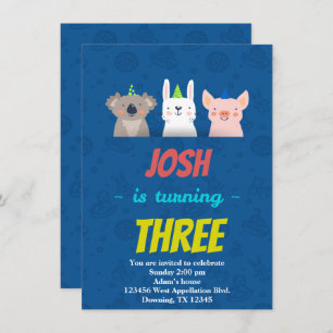 Personnalisé Enfants Carte d'anniversaire Animaux