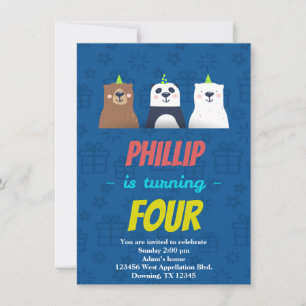 Personnalisé Enfants Carte d'anniversaire Animaux