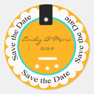 Personnalisé Enregistrer les stickers Date Round