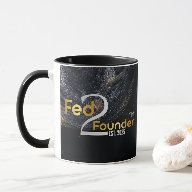 Personnalisé "Fed2Founder" Galaxy Mug (Avec donut)
