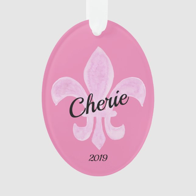 Personnalisé Fleur de Lis Pink (devant)