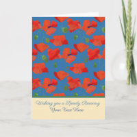 Personnalisé Front Red Field Poppies obtenir carte