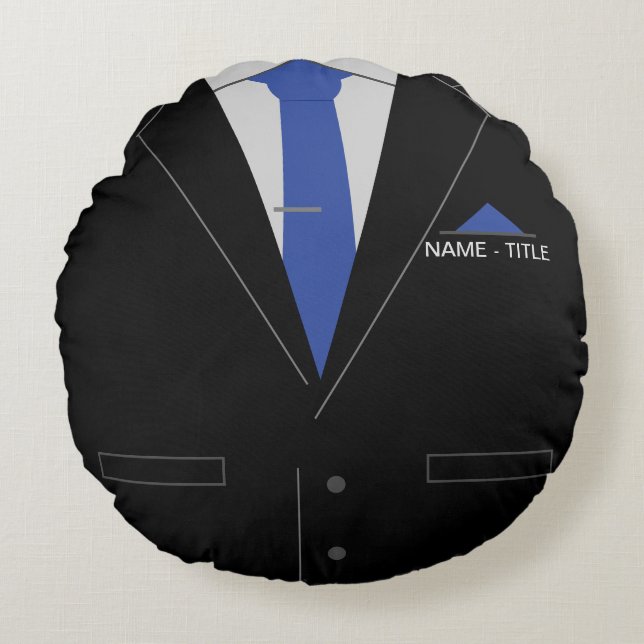 Personnalisé Funny Business Round Coussin avec nom (Devant)