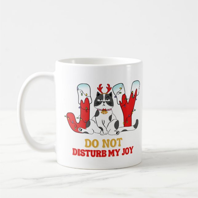Personnalisé Funny Chat Joie de Noël Mug (Gauche)