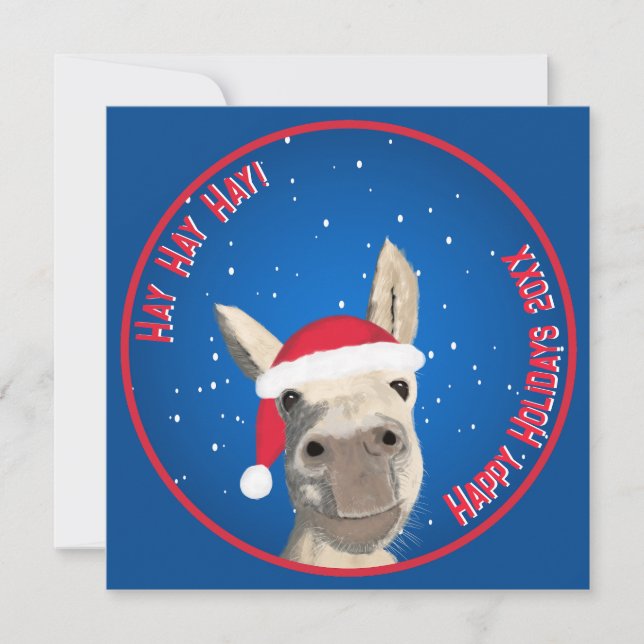 Personnalisé Funny Donkey Père Noël Pun 2025 Holid (Devant)
