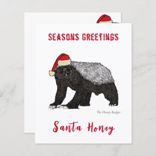 Personnalisé Funny Père Noël Honey Badger (Devant / Derrière)