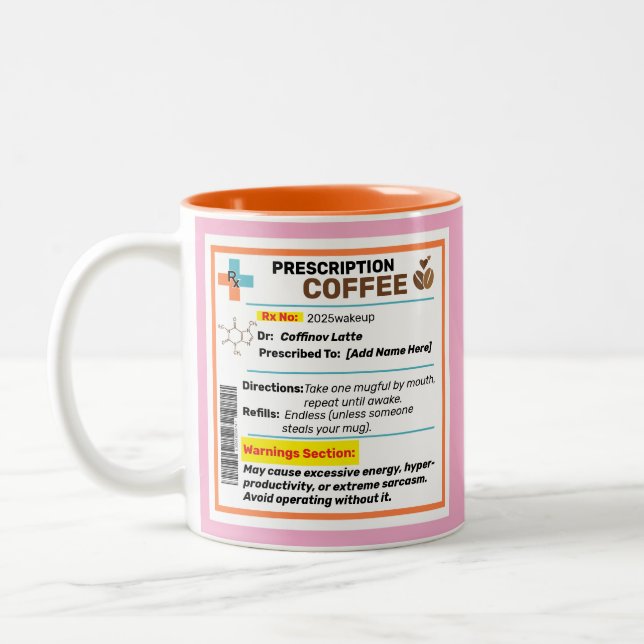 Personnalisé Funny Prescription Café Mug (Gauche)