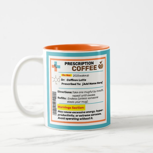 Personnalisé Funny Prescription Café Mug (Gauche)