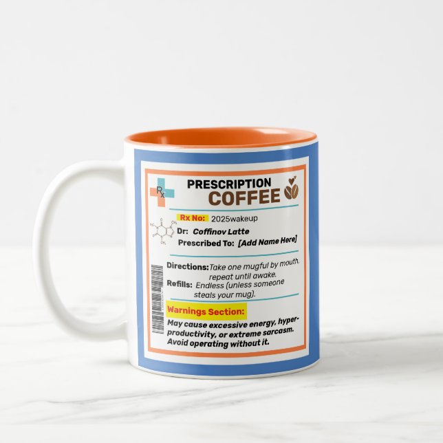 Personnalisé Funny Prescription Café Mug (Gauche)