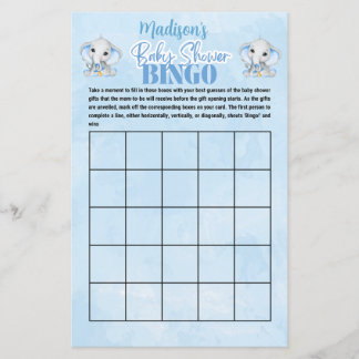 Personnalisé Garçons Elephant Bingo Baby shower Je