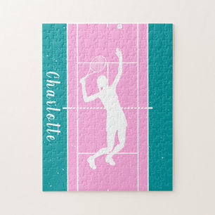 Personnalisé Girls Tennis Team Puzzle Gift Pink