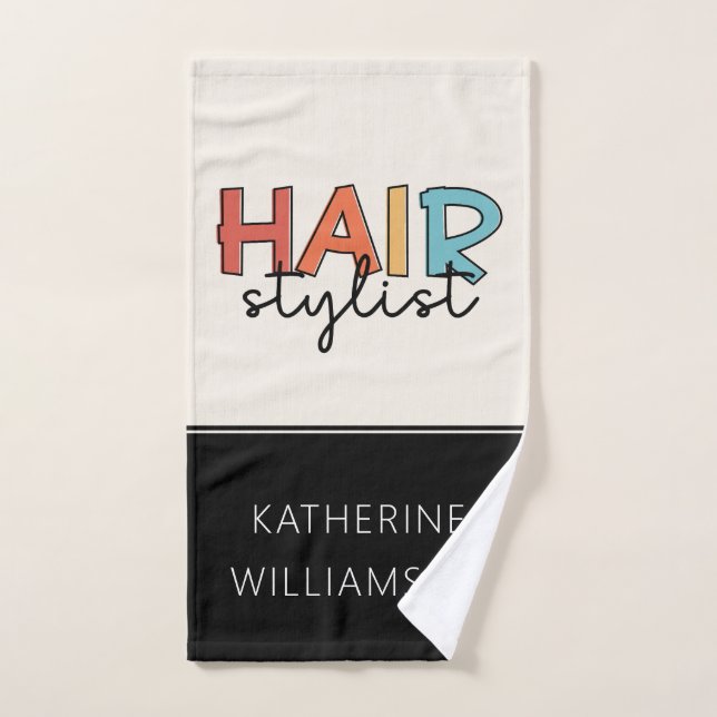 Personnalisé Hair Styliste Retro Coiffeur Cadeau (Serviette à main)