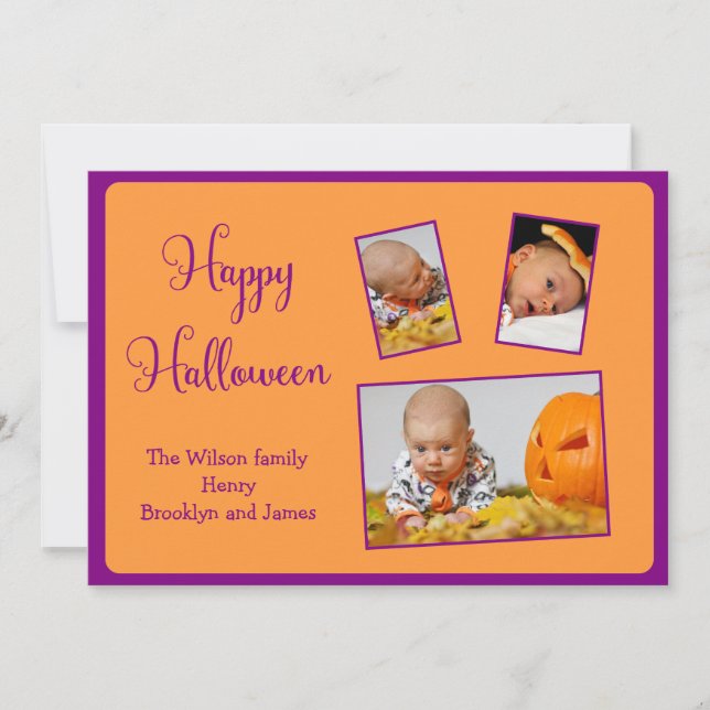 Personnalisé Happy Halloween Cartes Ajouter Photo (Devant)