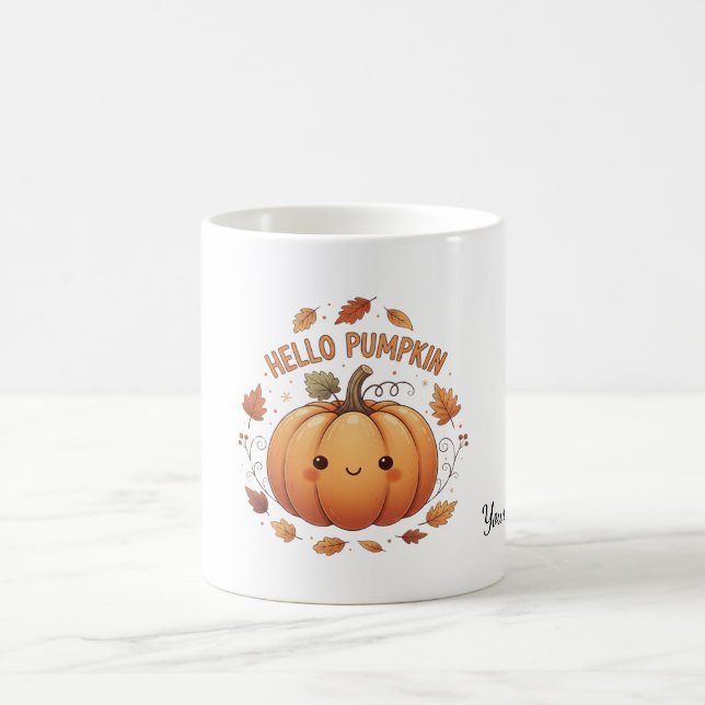 Personnalisé Hello Citrouille café Mug (Centre)