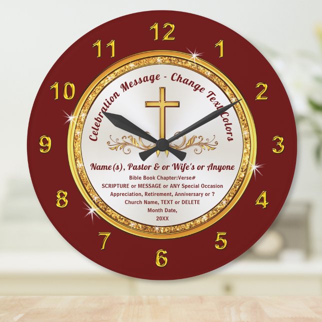 Personnalisé, Horloge avec Verset Bible, Changer d (Bible verse clocks. Personalized gifts for pastors. Gift for pastor and wife. Religious gift ideas.)