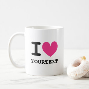 Personnalisé I coeur tasse de café avec icône d'am
