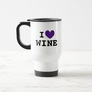 Personnalisé I coeur vin Voyage tasse avec l'icône