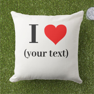 PERSONNALISÉ! I Heart Throw Oreiller 20" x 20" Ext