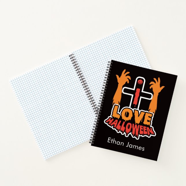 Personnalisé I Love Halloween Carnet Spiral (Intérieur)
