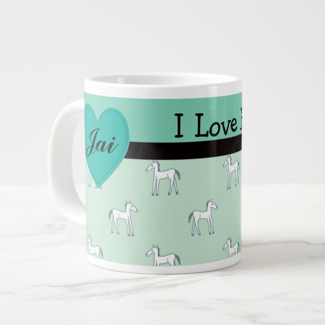 Personnalisé I Love Horses Mug Modèle (Devant gauche)
