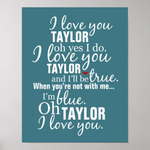 Personnalisé I Love You Song Poster