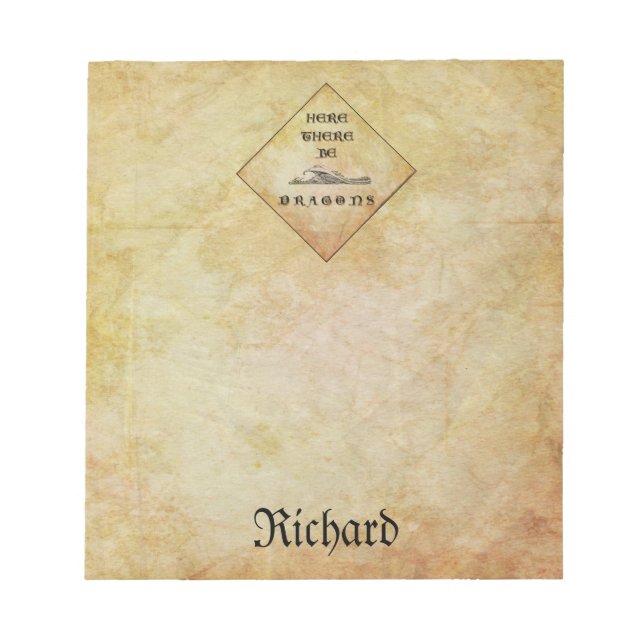 Personnalisé Ici Il Y A Dragons Bloc-Notes (Devant)