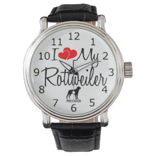 Personnalisé J'Aime Ma montre Rottweiler