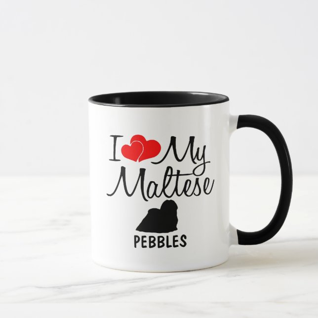 Personnalisé J'Aime Ma Mug Maltaise (Droite)
