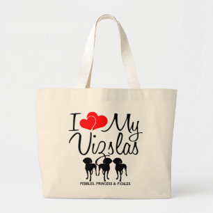 Personnalisé J'Aime Mon Sac À Trois Vizslas