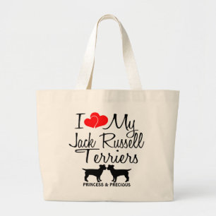 Personnalisé J'Aime Mon Sac Deux Jack Russell Terr