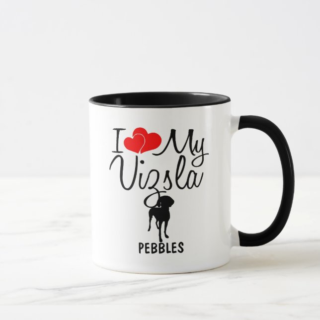 Personnalisé J'Aime Mon Vizsla Mug (Droite)
