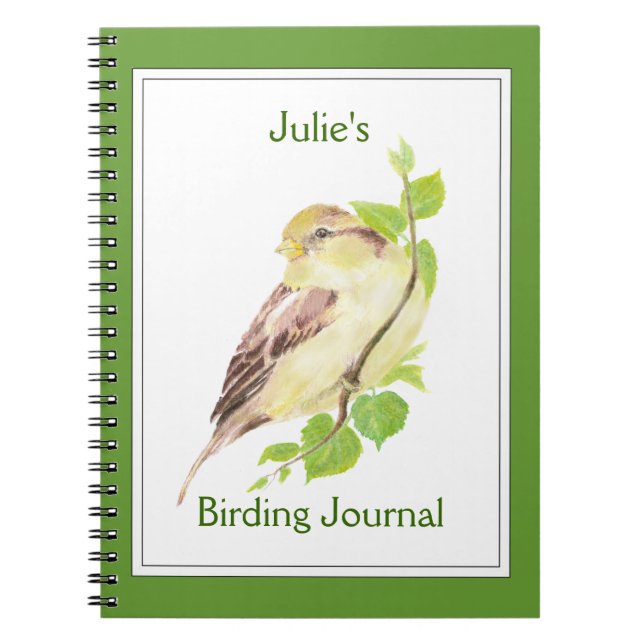 Personnalisé, Journal d'oiseaux avec éperon aquare (Devant)