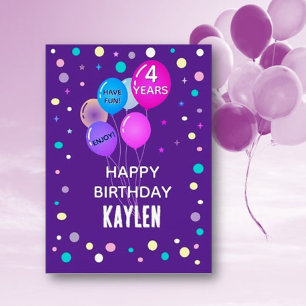 Personnalisé Joyeux 4e anniversaire toute carte en