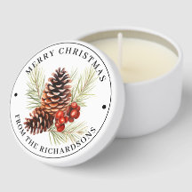 Personnalisé, Joyeux Noël Cône de pin et verdure