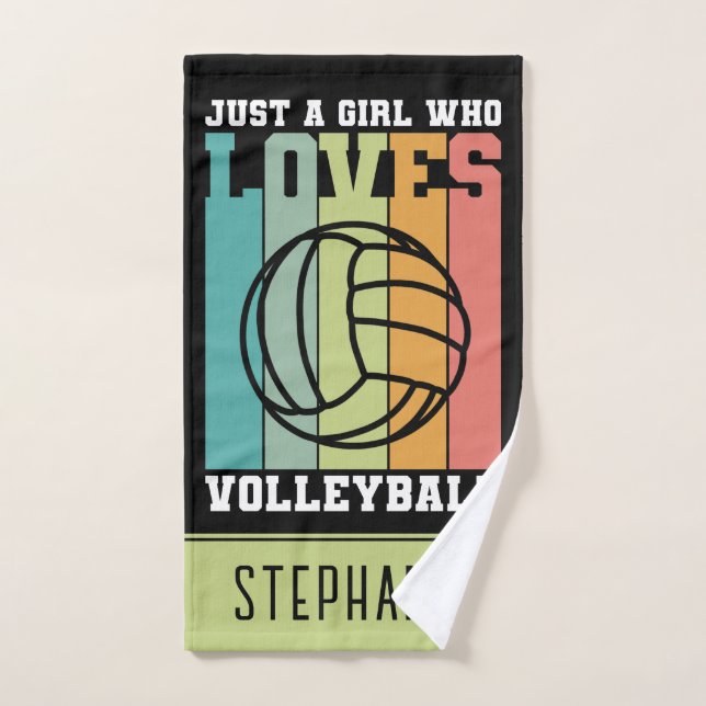 Personnalisé Juste une fille qui aime le volley-ba (Serviette à main)
