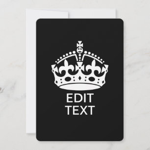 Personnalisé KEEP CALM CROWN Modifier le texte