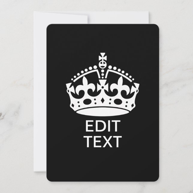 Personnalisé KEEP CALM CROWN Modifier le texte (Devant)