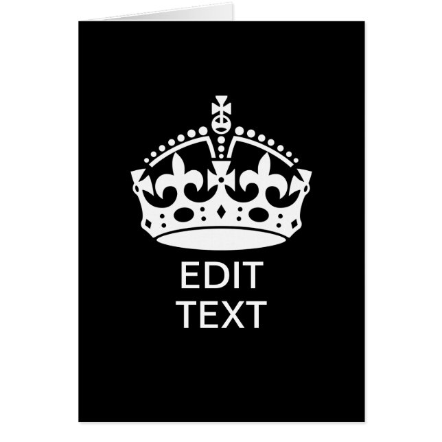 Personnalisé KEEP CALM CROWN Modifier le texte (Devant)