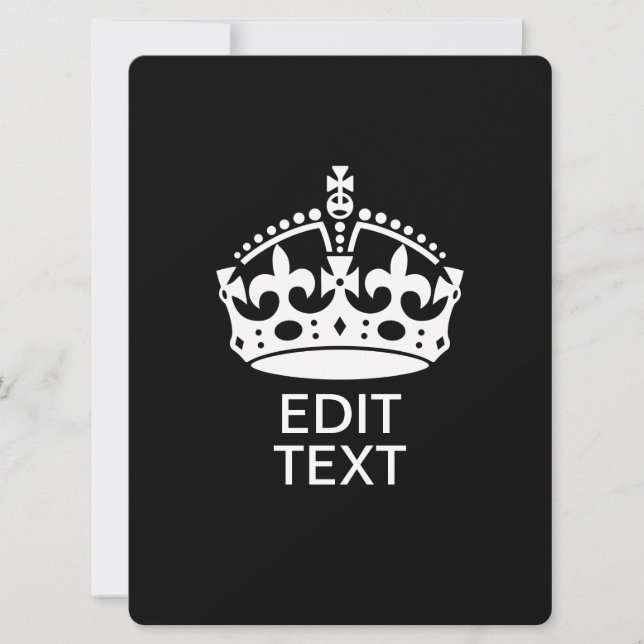 Personnalisé KEEP CALM CROWN Modifier le texte (Devant)