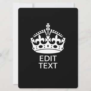 Personnalisé KEEP CALM CROWN Modifier le texte