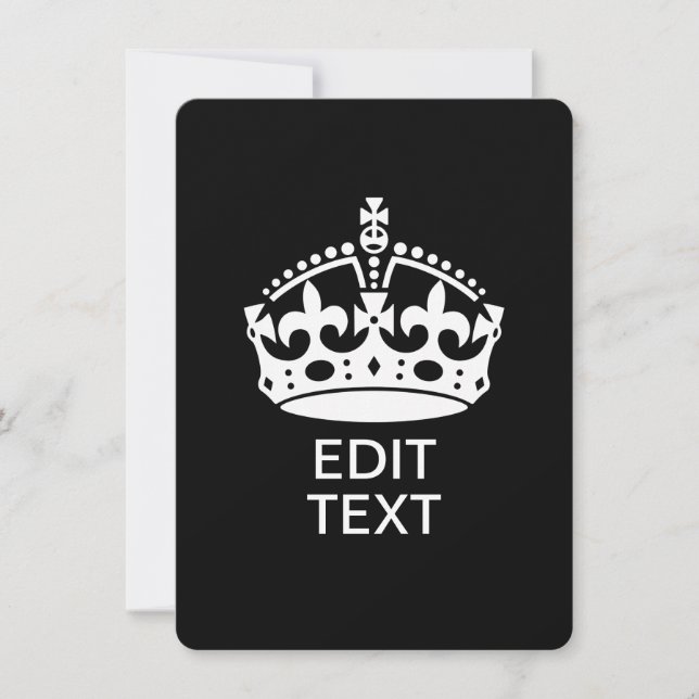 Personnalisé KEEP CALM CROWN Modifier le texte (Devant)