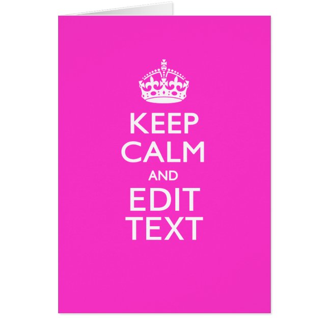 Personnalisé KEEP CALM ET votre texte rose vif (Devant)