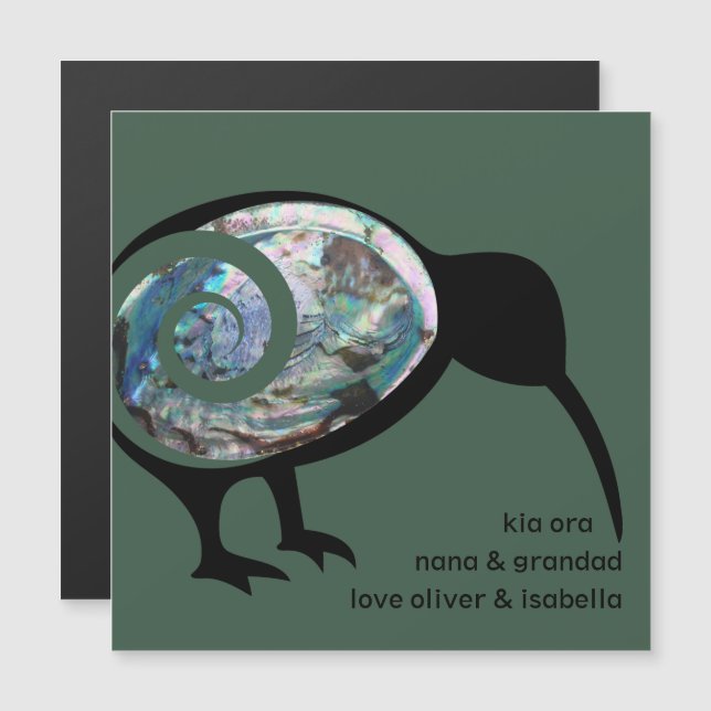 PERSONNALISÉ KIWI NOIR PAUA FERN KORU NOUVELLE-ZÉL (Devant / Derrière)