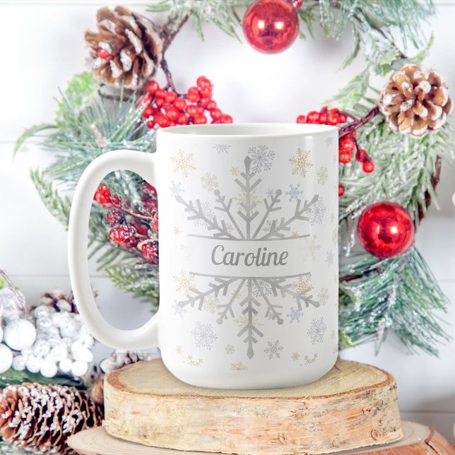Personnalisé Laisser la neige flocons de neige Mug (Créateur téléchargé)