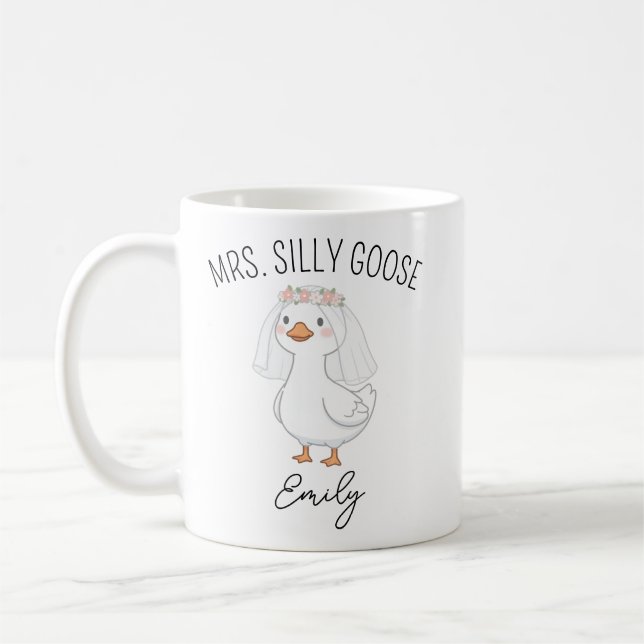 Personnalisé M. et Mme Silly Goose Mariage Mug Eng (Gauche)