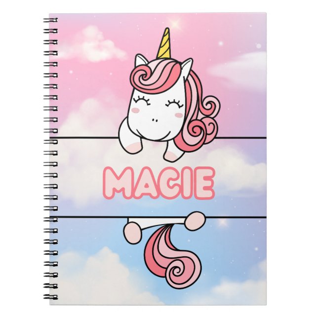 Personnalisé Macie Unicorn Girlie Carnet (Devant)