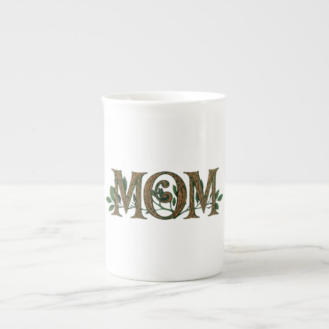 Personnalisé "Maman" Bone China Mug Design (Devant)