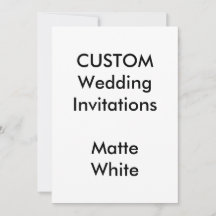 Personnalisé MATTE BLANC Invitations de mariage 5"