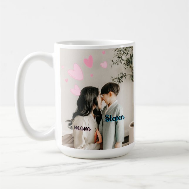 Personnalisé Mère Fils Bond Mug Noms Personnalisés (Gauche)