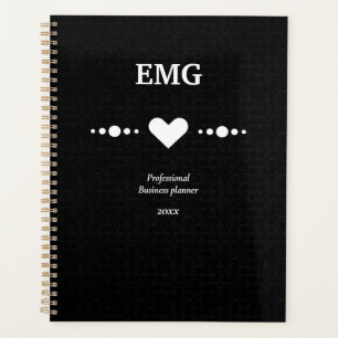 Personnalisé Monogramme noir blanc affaires